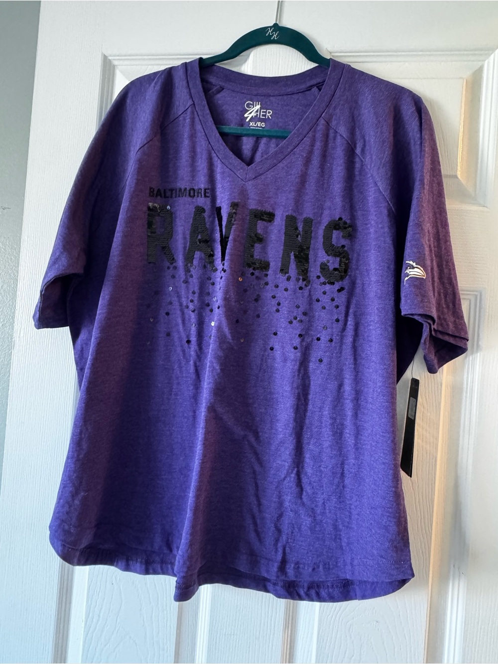 Purple V-Neck Baltimore Ravens Sequin Accent Camisole